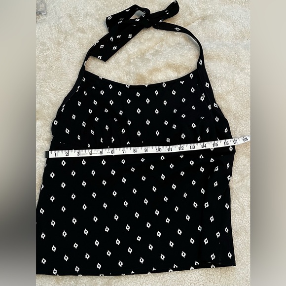 Lands End Tankini Black White Size 14 D Small Diamond Pattern Adjustable Strap - Picture 6 of 15